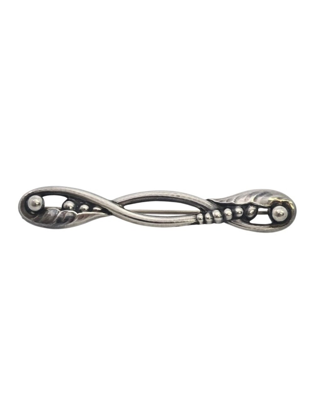 Georg Jensen Denmark Sterling Silver 110 Peapod Leaf Pin/Brooch #25611